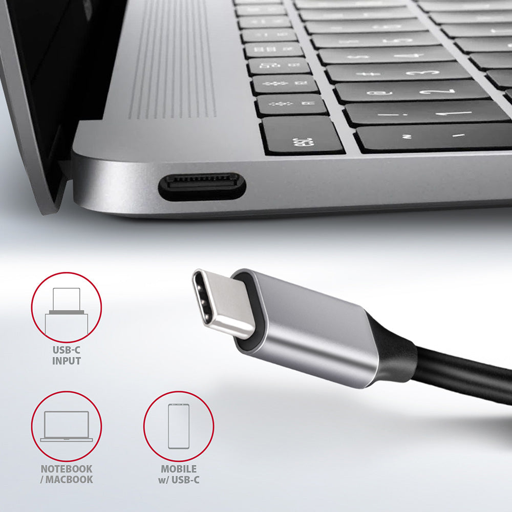 Axagon HMC-6GL base para portátil y replicador de puertos Alámbrico USB 3.2 Gen 1 (3.1 Gen 1) Type-C Negro, Gris (9)
