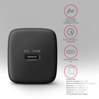 Axagon ACU-PD30 cargador de dispositivo móvil Teléfono móvil, Smartphone, Reloj inteligente, Tableta, Universal, Ver Negro Corriente alterna Carga rápida Interior (4)
