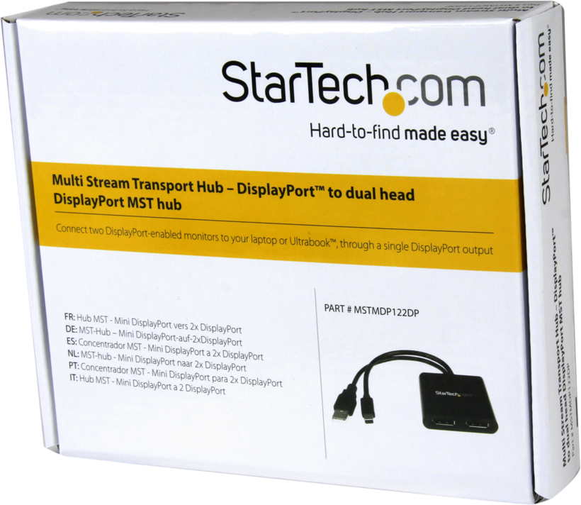 Startech MSTMDP122DP - Hub MST, Bifurcador de vídeo, 2 x DisplayPort, sobremesa (2)