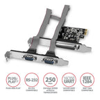 Axagon PCEA-PSN PCIe-Adapter mit 1x Parallel-+ 2x Seriell-Ports - ASIX AX99100 tarjeta y adaptador de interfaz Interno Paralelo, RS-232 (2)