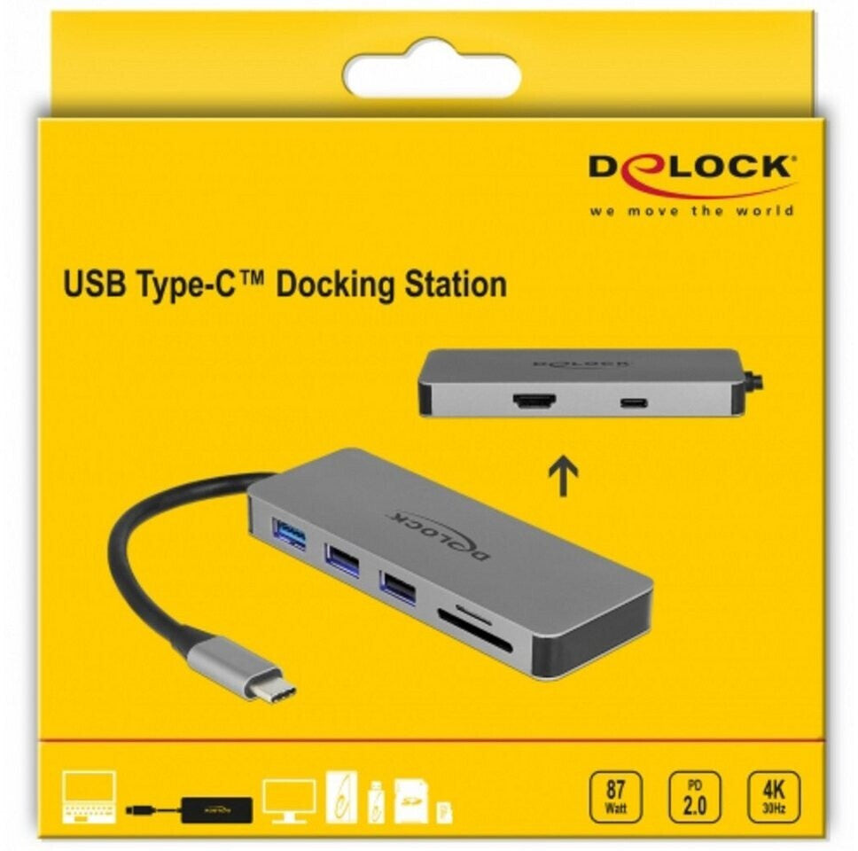 DeLOCK 87743 base conexión/replicador puertos portátil USB 3.2 Gen 1