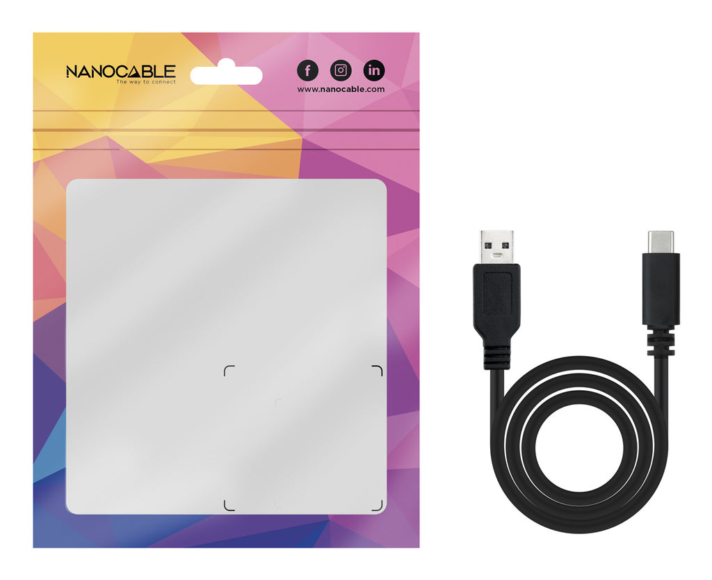 Nanocable USB 2.0, 2m cable USB USB C 2 x USB A 0,48 Gbit/s Negro (6)