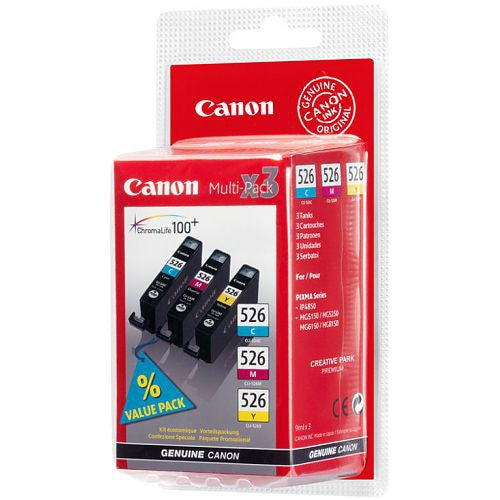 Canon CLI-526 C/M/Y Pack cartucho de tinta 1 pieza(s) Original Cian, Magenta, Amarillo (2)