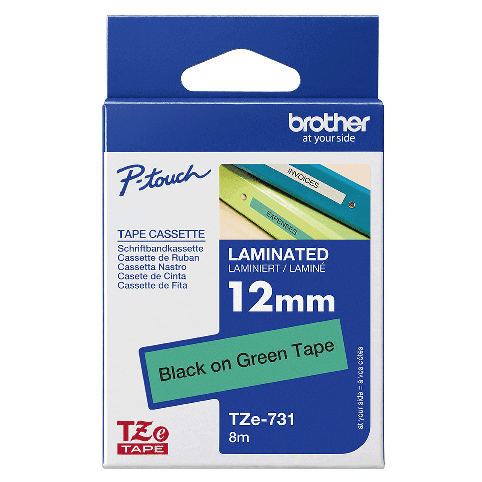 Brother TZE-731 cinta para impresora de etiquetas Negro sobre verde (4)
