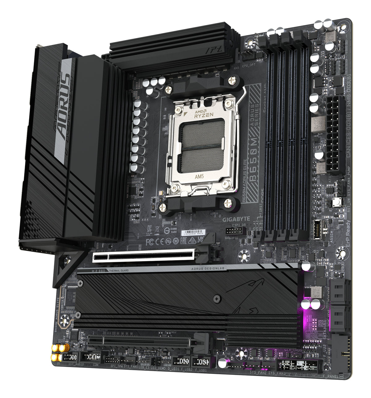 GIGABYTE B650M AORUS ELITE (Rev. 1.3) AMD B650 Zócalo AM5 micro ATX (3)