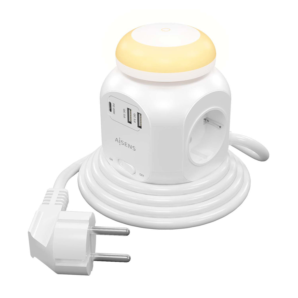AISENS ASPS-2A1CLPQ02-W base múltiple 1,8 m 4 salidas AC Interior (2)