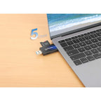 Manhattan 102735 lector de tarjeta USB 3.2 Gen 1 (3.1 Gen 1) Type-A/Type-C Negro, Transparente (2)