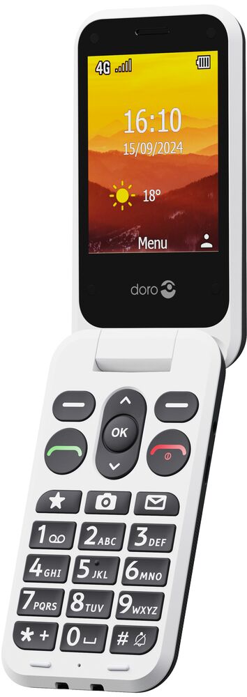 Doro Leva L20 7,11 cm 132 g Negro, Blanco Teléfono básico