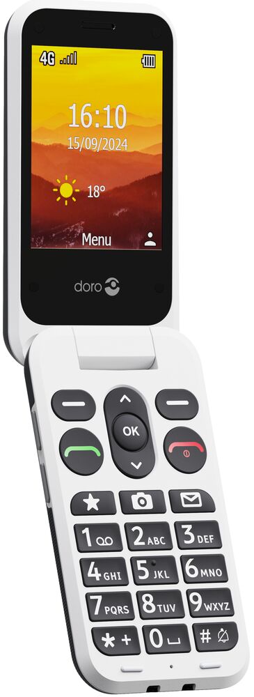 Doro Leva L20 7,11 cm 132 g Negro, Blanco Teléfono básico