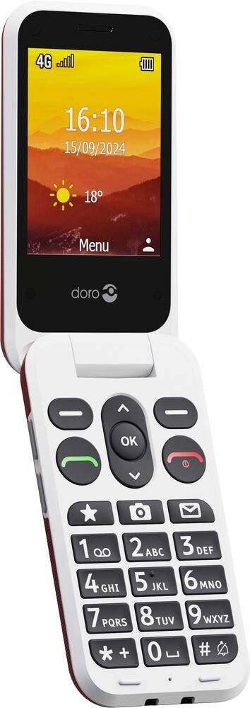 Doro Leva L30 7,11 cm 142,7 g Rojo, Blanco Teléfono básico