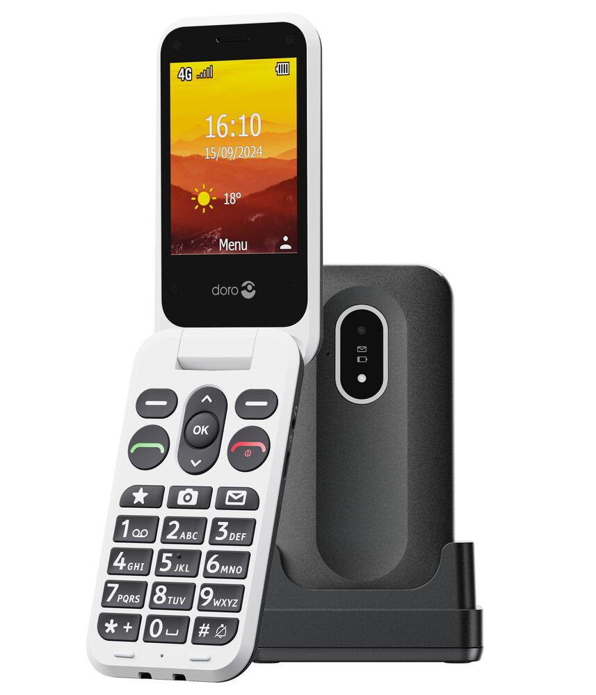Doro Leva L20 7,11 cm 132 g Negro, Blanco Teléfono básico