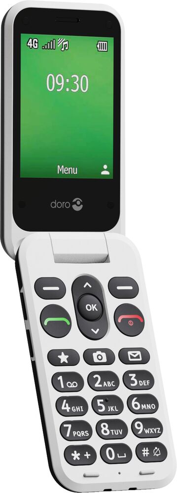 Doro Leva E30 7,11 cm 142,7 g Negro, Blanco Teléfono básico