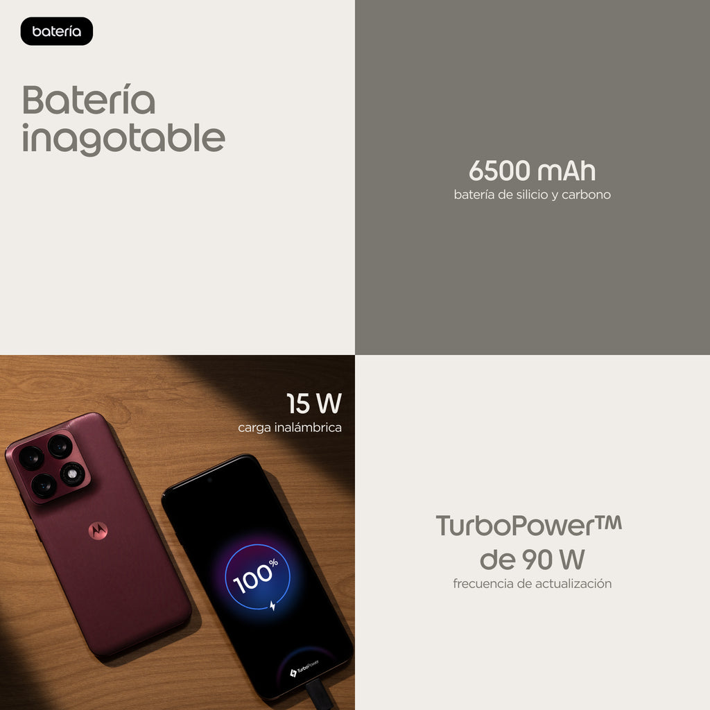 Motorola edge 70 pro 17,2 cm (6.78") SIM doble Android 16.0 5G USB Tipo C 12 GB 512 GB 6500 mAh Burdeos (8)