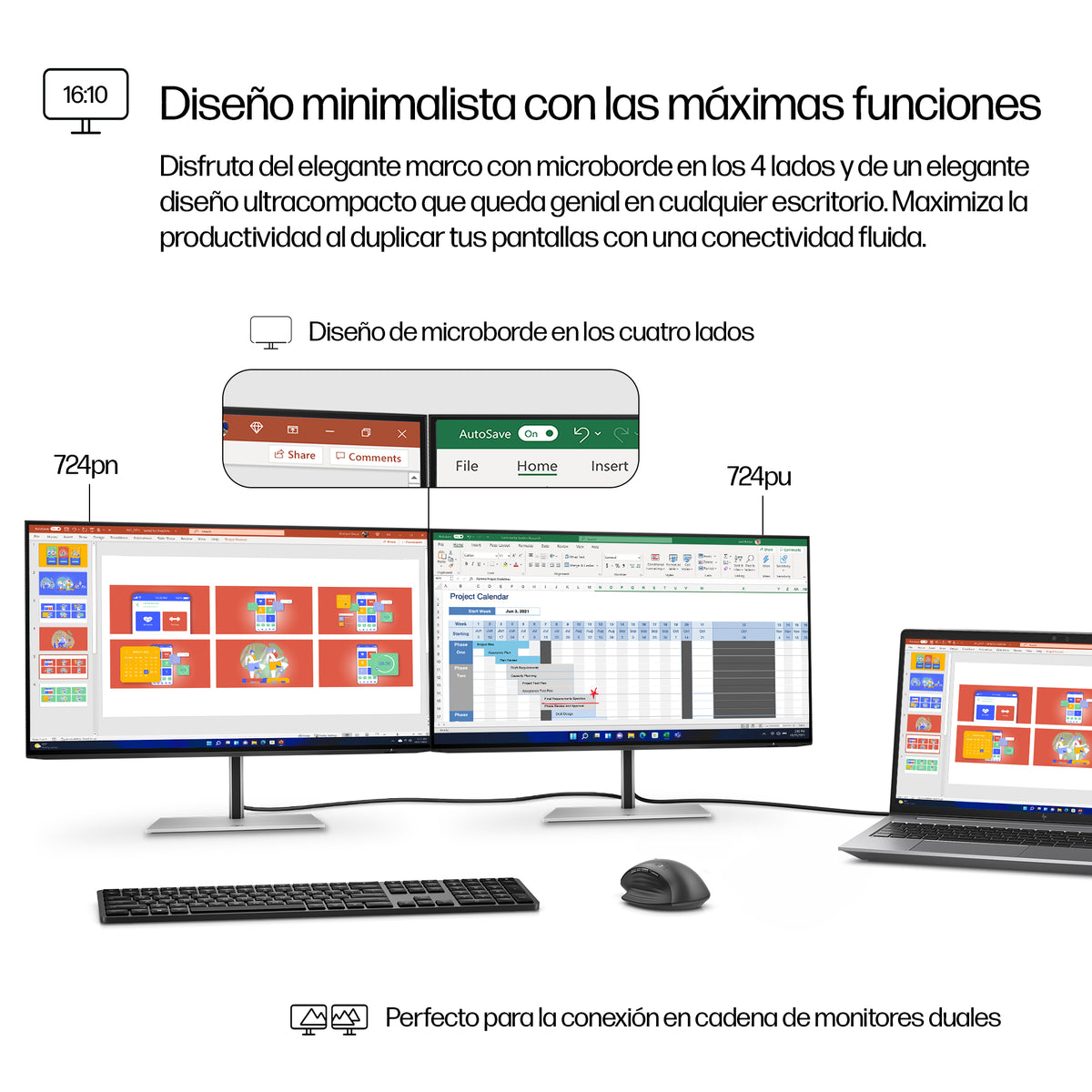 HP Series 7 Pro 24 inch WUXGA Monitor - 724pn pantalla para PC 61 cm (24") 1920 x 1200 Pixeles LCD Plata (8)
