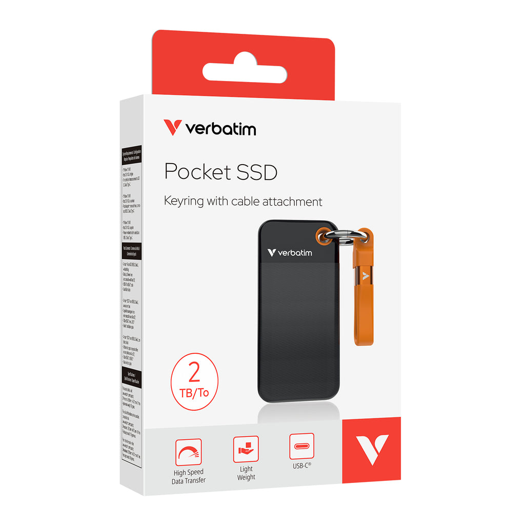 Verbatim Pocket SSD 2 TB USB Tipo C 3.2 Gen 2 (3.1 Gen 2) Negro, Naranja (2)