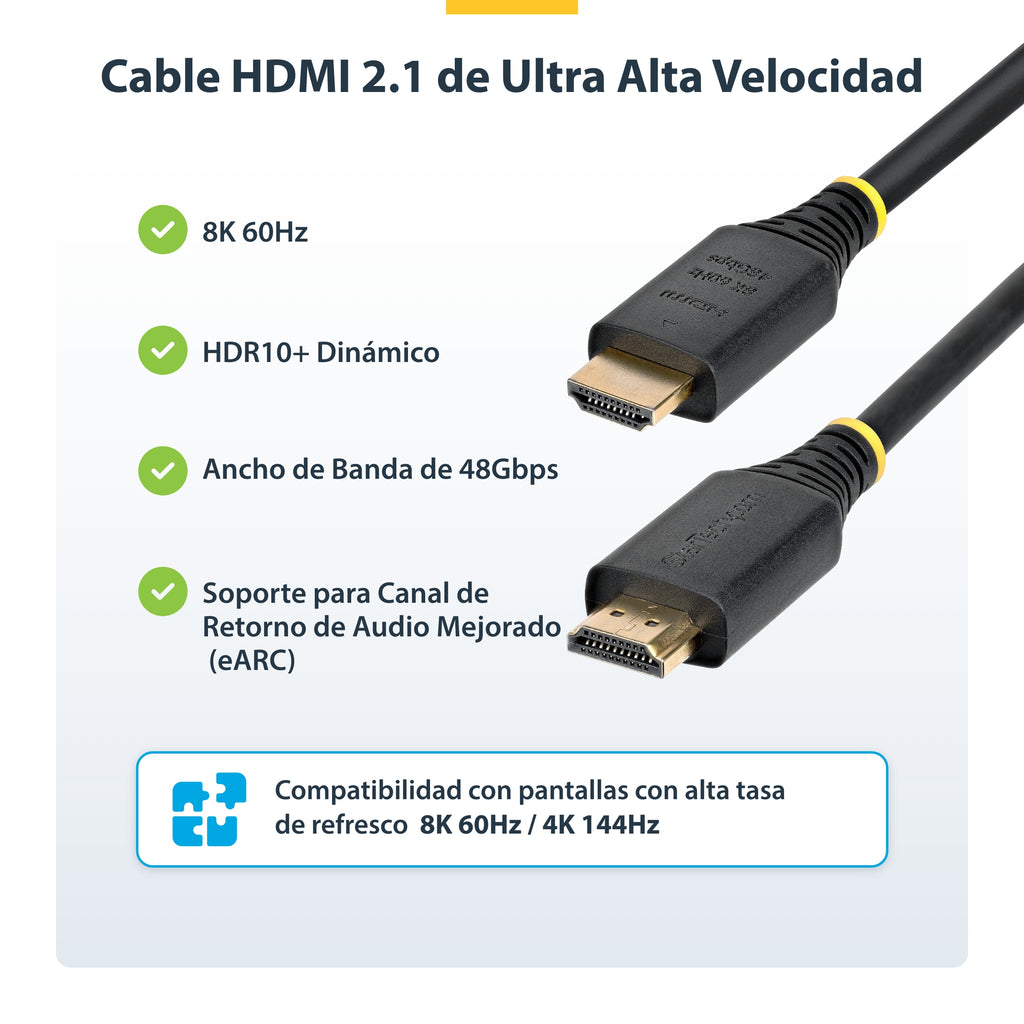 StarTech.com HDMI21-CBL-8K60-1M cable HDMI HDMI tipo A (Estándar) Negro (9)