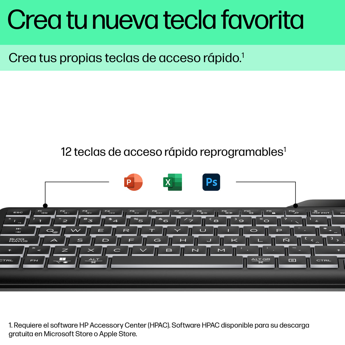 HP 400 Backlit Wired Keyboard teclado Hogar USB Negro (8)