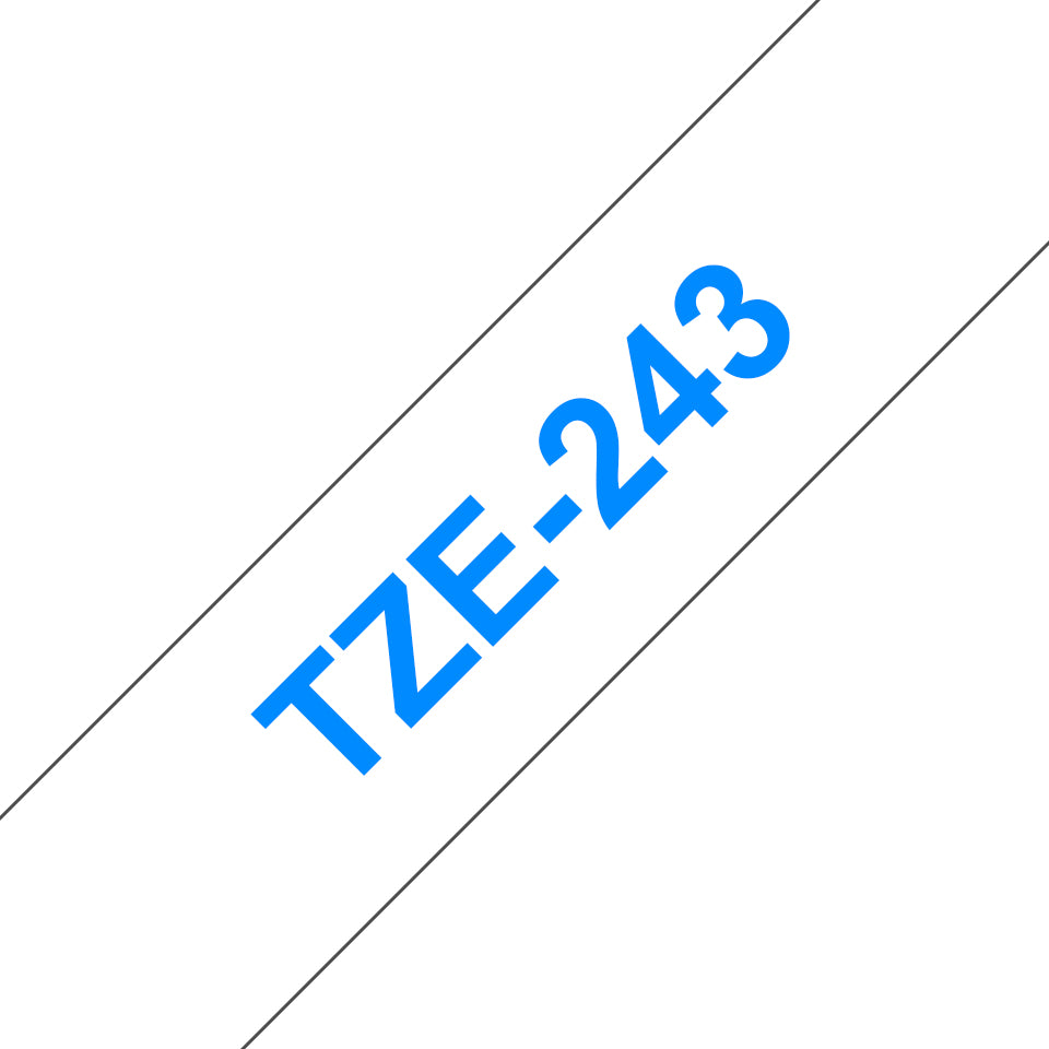 Brother TZE-243 cinta para impresora de etiquetas Azul sobre blanco (2)