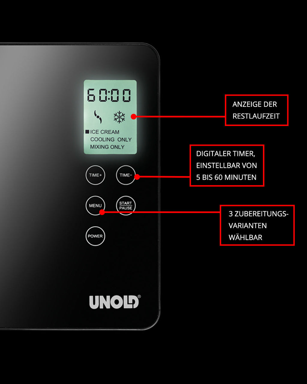 Unold 48845 máquina para helados Compresor de helados 2 L 180 W Negro