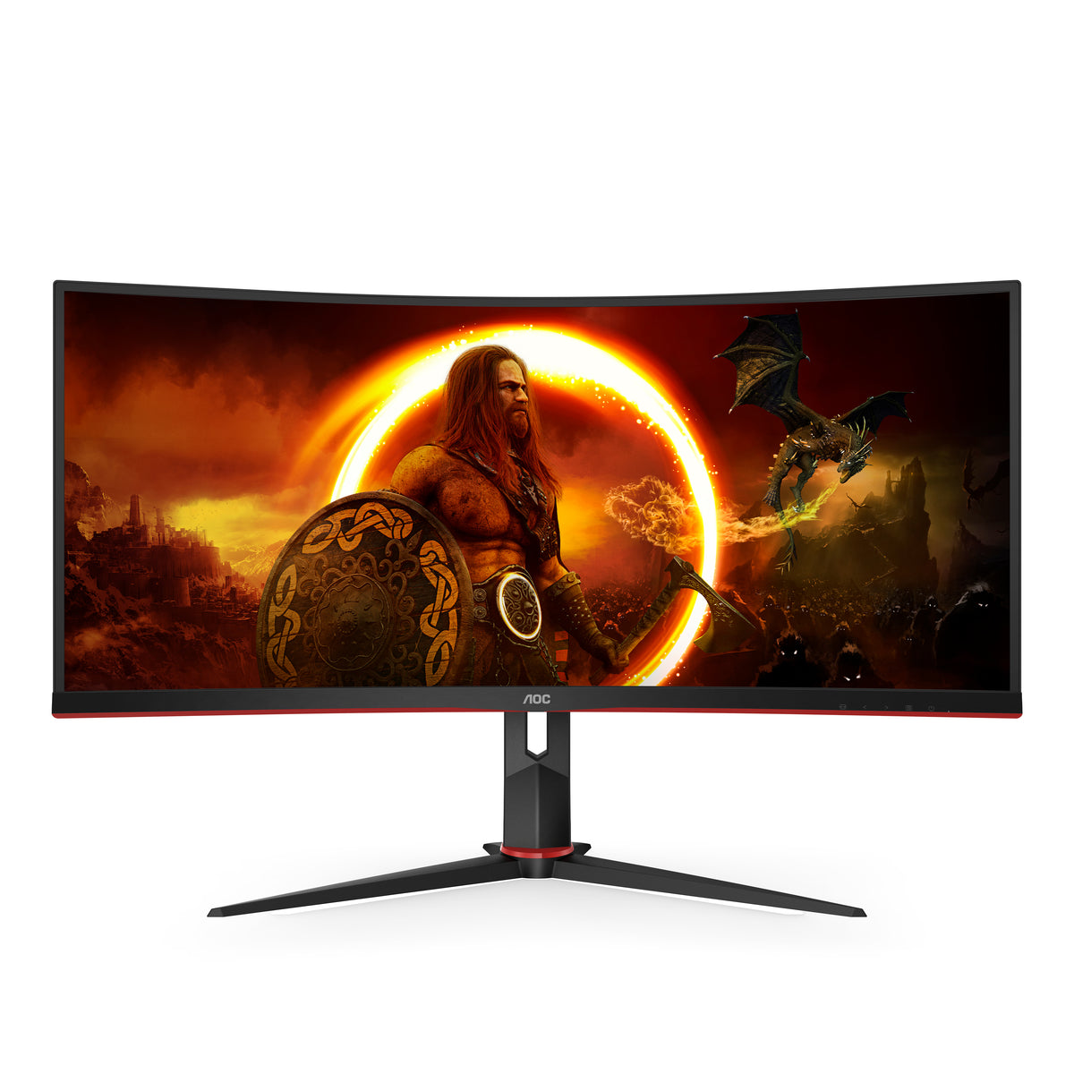 AOC G2 CU34G2X/BK pantalla para PC 86,4 cm (34") 3440 x 1440 Pixeles Quad HD LED Negro, Rojo (4)