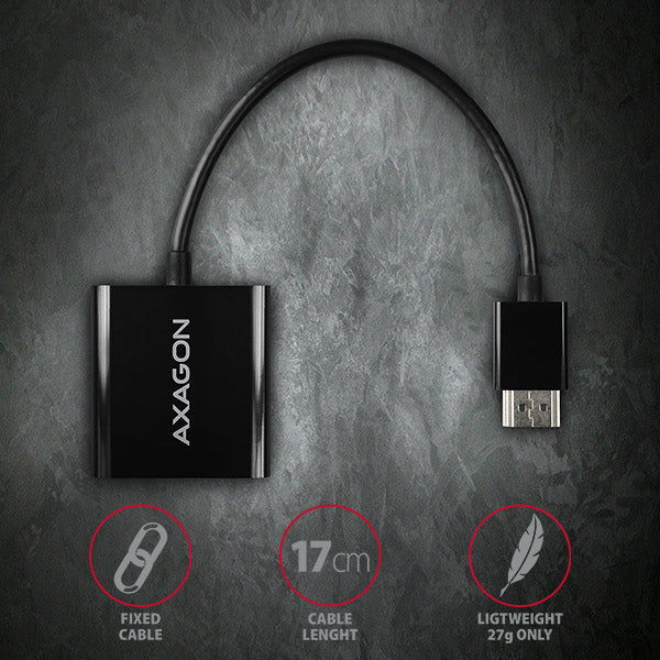 Axagon RVH-VGN adaptador de cable de vídeo 0,15 m HDMI tipo A (Estándar) VGA (D-Sub) Negro (5)