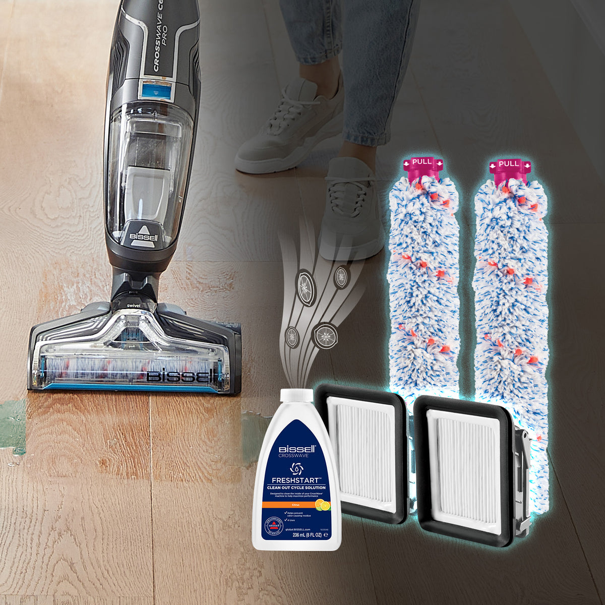 Bissell CrossWave Cordless C6 Pro Aspiradora vertical Batería Seca y húmeda