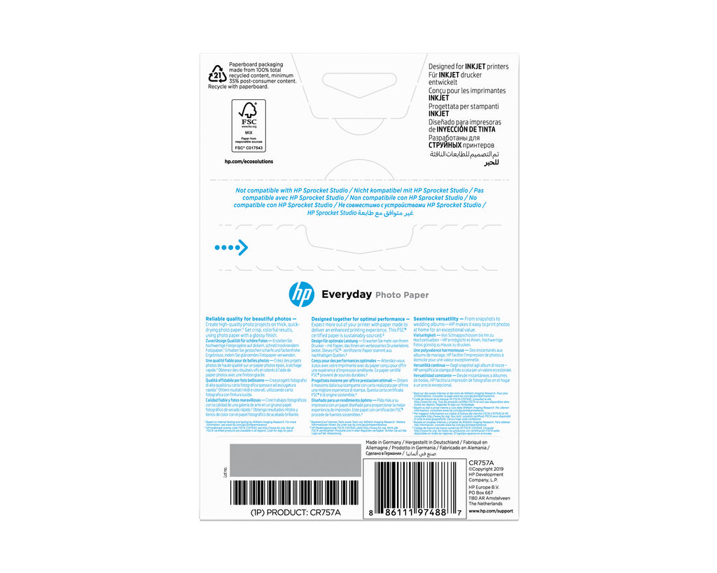 HP Everyday Glossy Photo Paper-100 sht/10 x 15 cm (8)