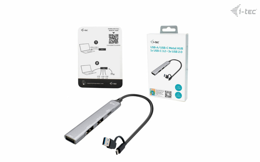 i-tec CAHUBMETALMINI4 hub de interfaz USB 3.2 Gen 1