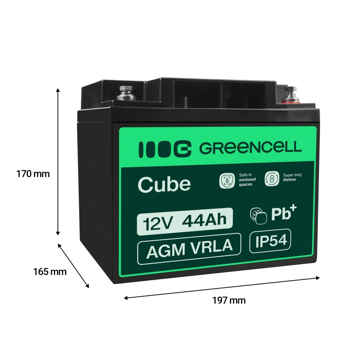 Green Cell AGM23 Batterie de l'onduleur Sealed Lead Acid (VRLA) 12 V 44 Ah (2)