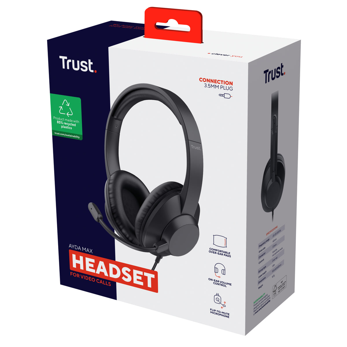 Trust Ayda Max Auriculares Alámbrico Diadema Oficina/Centro de llamadas Negro (8)