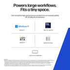 HP DQ6G5ET PC/workstation Intel Core Ultra 9 285K 64 GB DDR5-SDRAM 1 TB SSD NVIDIA RTX Pro 2000 Blackwell Windows 11 Pro Mini PC AI Workstation, AI PC Black (8)