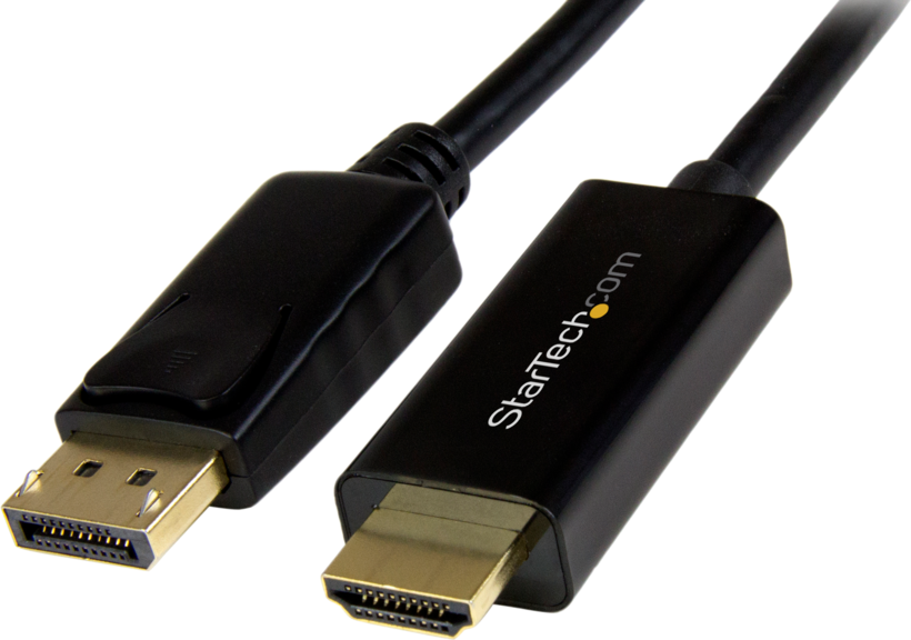 Startech DP2HDMM1MB - Color Negro, Ultra HD 4K, Cable adaptador