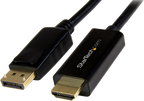 Startech DP2HDMM1MB - Color Negro, Ultra HD 4K, Cable adaptador