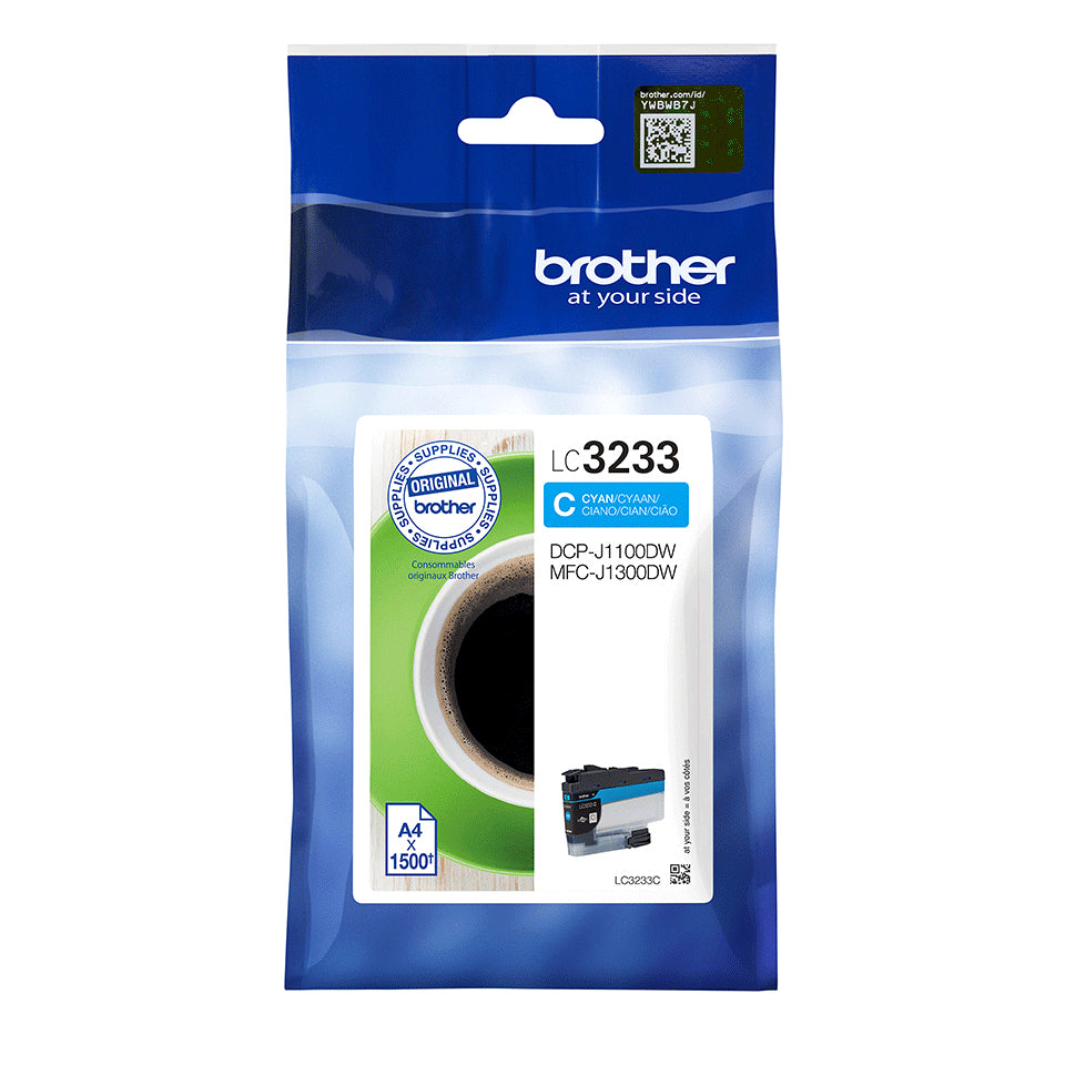 Brother LC3233C cartucho de tinta 1 pieza(s) Original Rendimiento estándar Cian (2)
