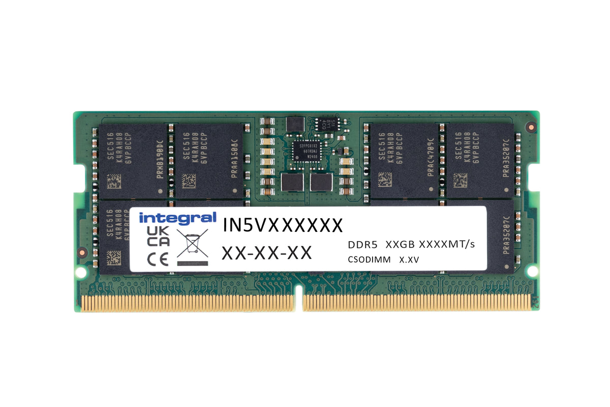 Integral 16GB LAPTOP CSODIMM RAM MODULE DDR5 6400MT/s PC5-51200 CLOCKED UNBUFFERED NON-ECC SODIMM 1.1V 2GX8 CL52 EQV. TO CT16G64C52CS5 FOR CRUCIAL módulo de memoria 1 x 16 GB 262-pin SO-DIMM