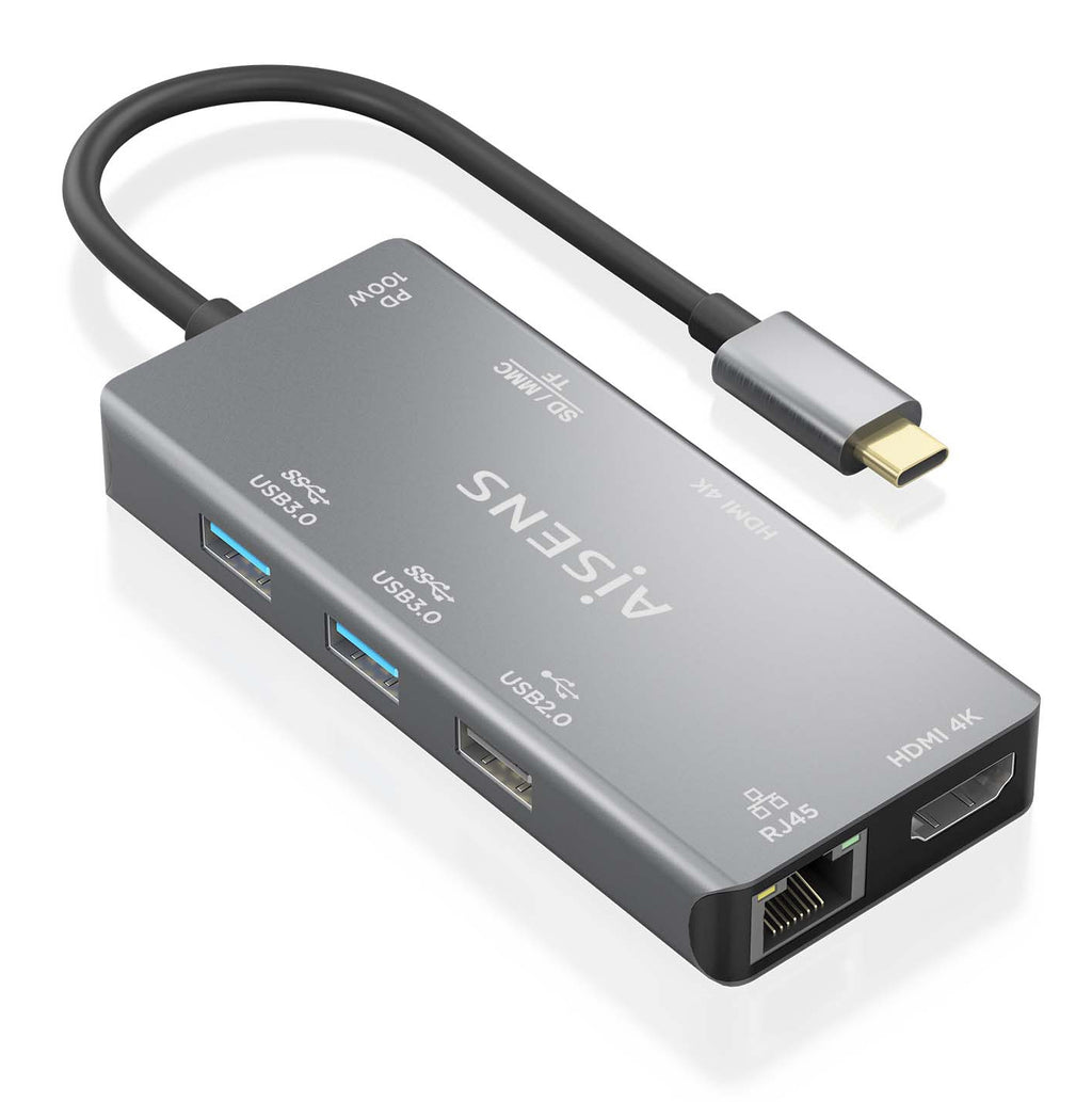 AISENS ASUC-9P018-GR base para portátil y replicador de puertos Alámbrico USB 3.2 Gen 1 (3.1 Gen 1) Type-C (3)