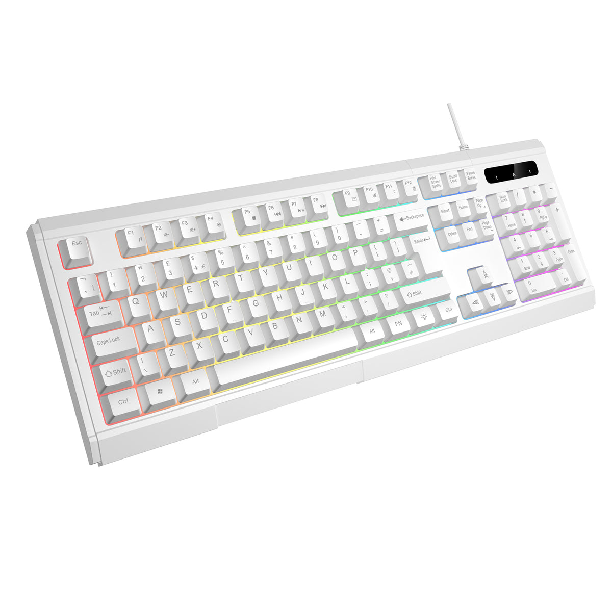 VIDA GAMER WHT 4IN1 USB KB MS HS KIT teclado Ratón incluido Juego QWERTY Inglés del Reino Unido Blanco (2)