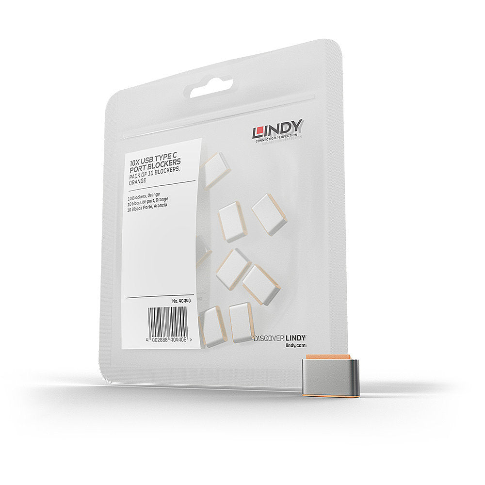 Lindy 40440 bloqueador de puerto USB Tipo C Naranja Acrilonitrilo butadieno estireno (ABS) 10 pieza(s) (2)