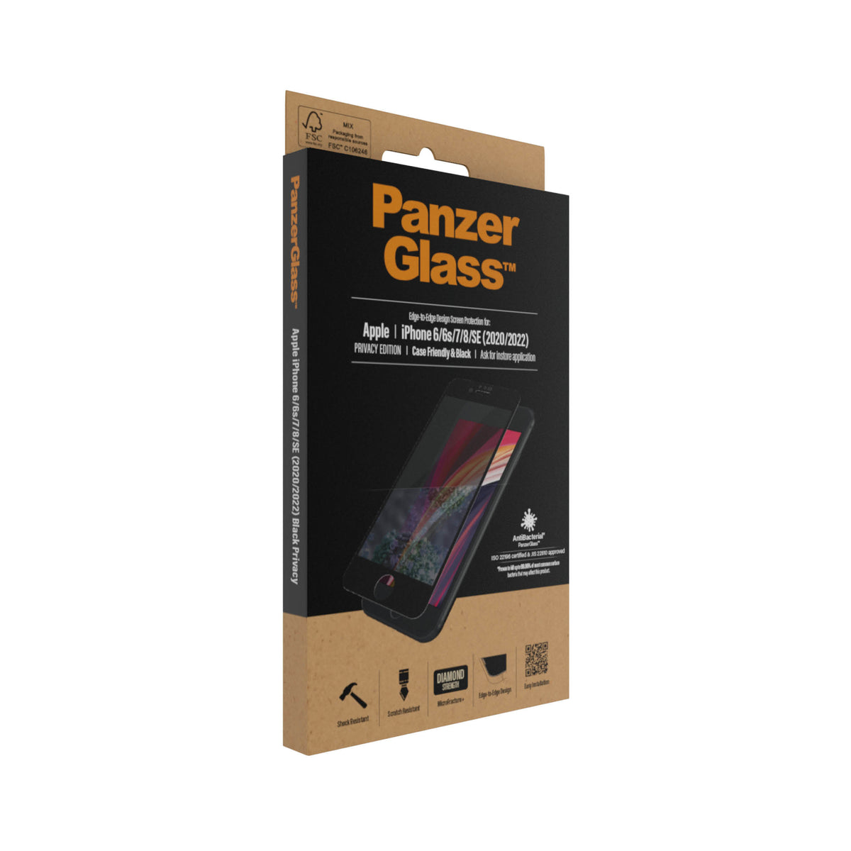 PanzerGlass ® Privacy Screen Protector iPhone SE (2020/2022) | 8 | 7 | 6 | 6s | Edge-to-Edge Protector de pantalla Apple 1 pieza(s) (4)