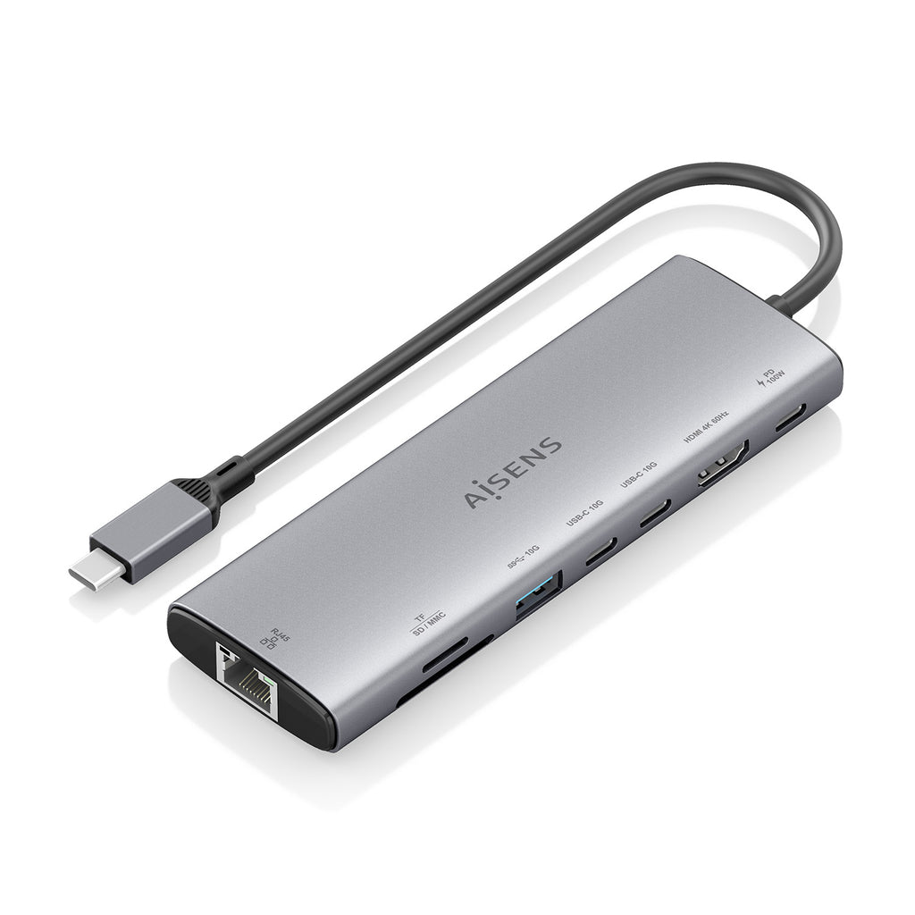 AISENS ASUC-8P033-GR base para portátil y replicador de puertos Alámbrico USB 3.2 Gen 1 (3.1 Gen 1) Type-C (2)
