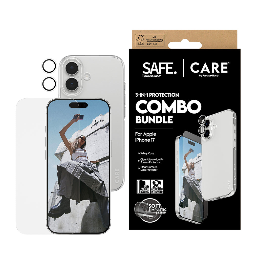 PanzerGlass SAFE. | CARE™ by ® 3-in-1 Combo Bundle iPhone 17 Protector de pantalla Apple 1 pieza(s) (2)