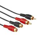 Hama Audio Extension Cable 2 RCA Male Plugs - 2 RCA Female Jacks, 4 m cable de audio 2 x RCA Negro