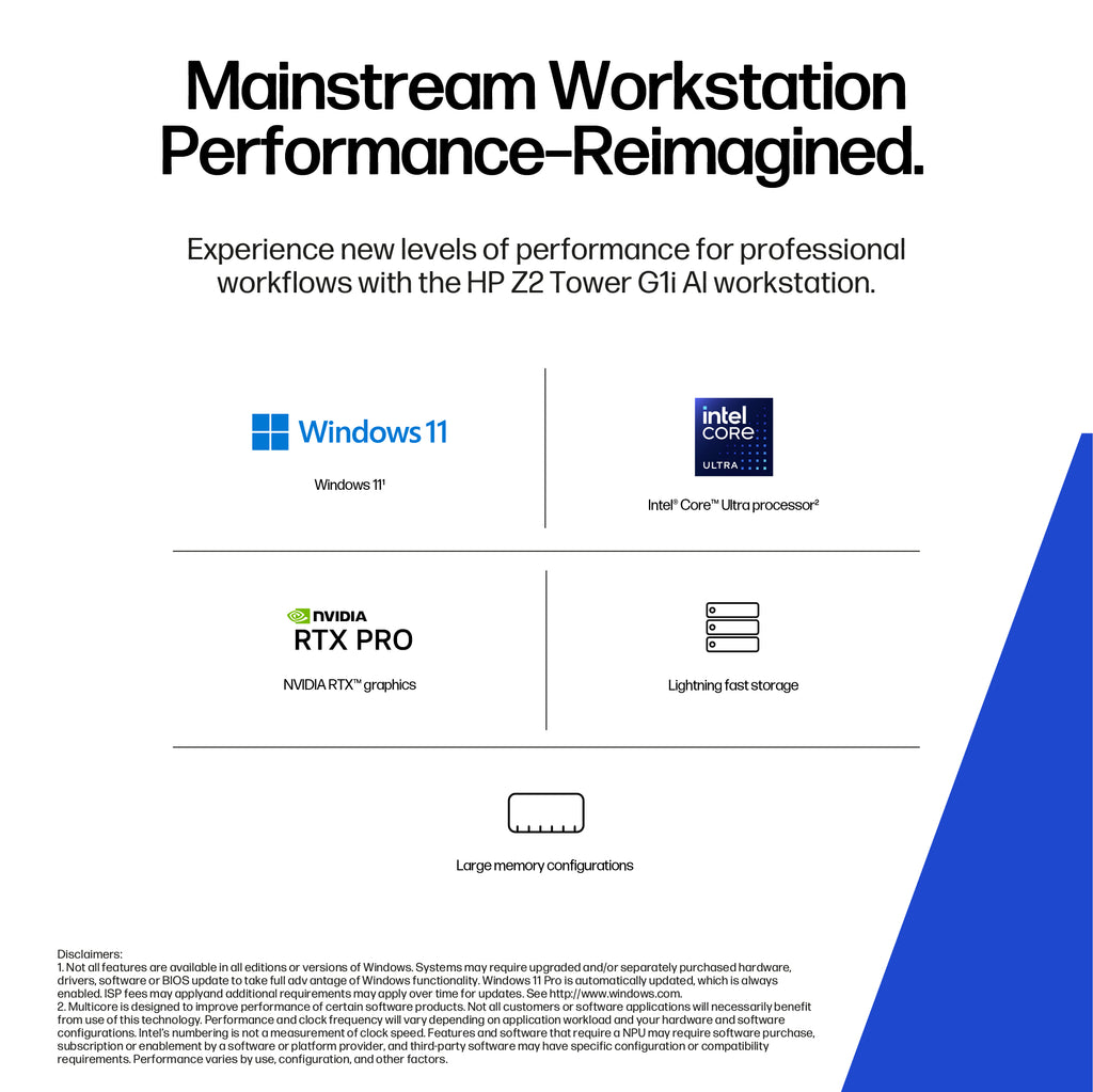 HP Z2 Tower G1i Intel Core Ultra 7 270K Plus 32 GB DDR5-SDRAM 1 TB SSD NVIDIA RTX Pro 2000 Blackwell Windows 11 Pro Workstation AI Workstation, AI PC Black (9)