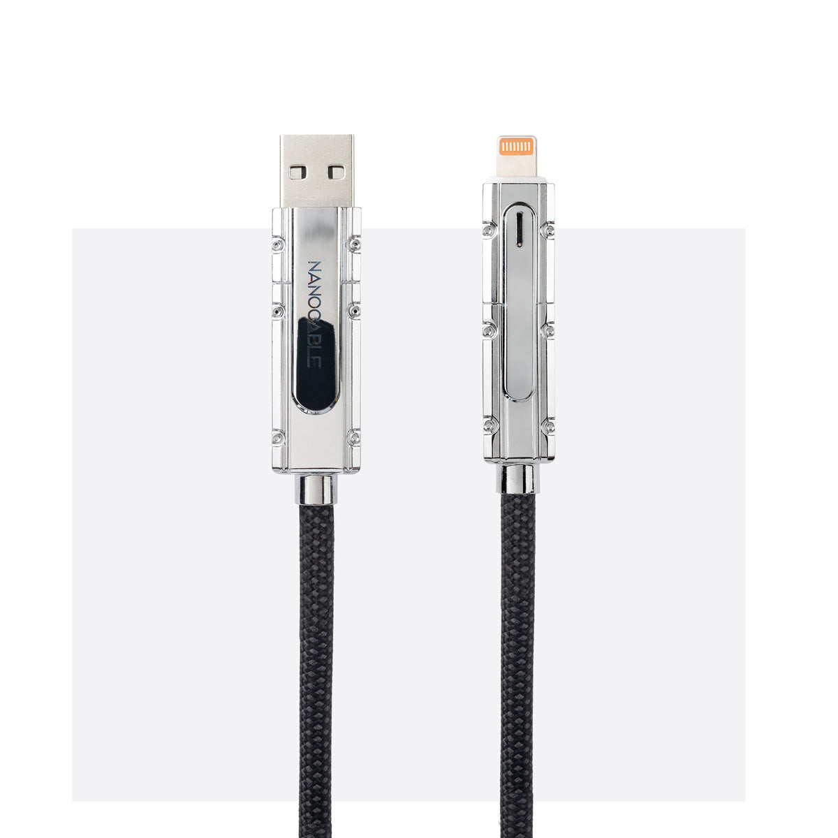 Nanocable 10.01.2602 cable USB USB 2.0 2 m USB A/USB C USB C/Lightning 27 W Negro, Gris (4)