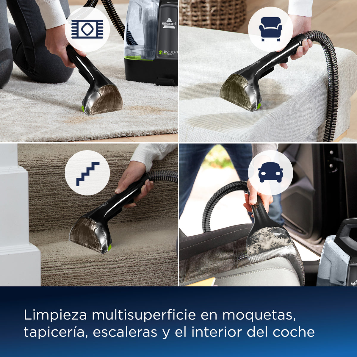 Bissell SpotClean Pet Select máquina de limpieza de alfombras De mano Profundo Negro, Verde, Transparente (4)