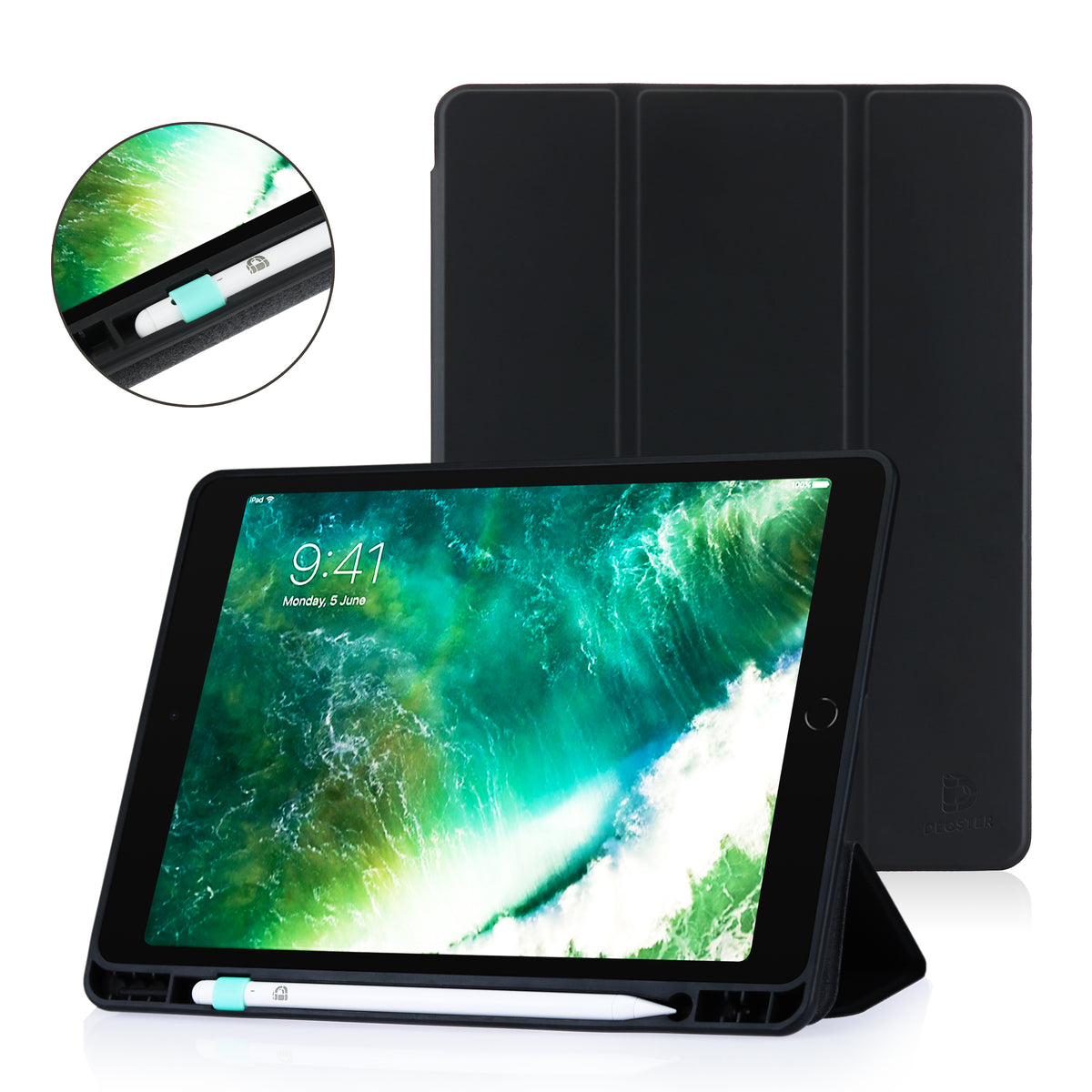 DEQSTER 40-1008494 funda para tablet 25,9 cm (10.2") Libro Negro
