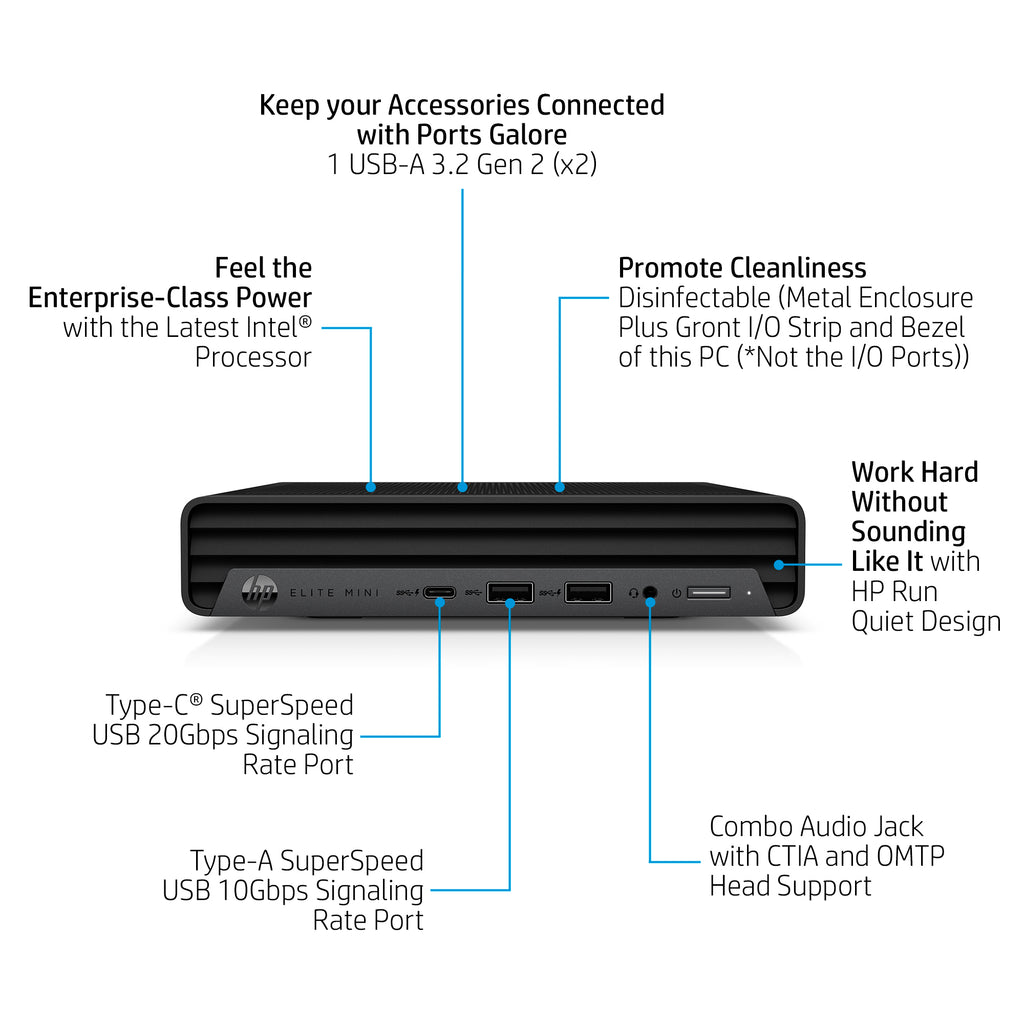 HP Elite 800 G9 Intel® Core™ i5 i5-12500T 8 GB DDR5-SDRAM 256 GB SSD Windows 11 Pro Mini PC Black (3)