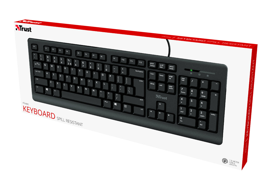 Trust Primo teclado Médico USB Nórdico Negro (9)