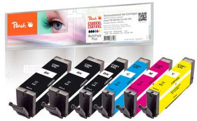 Cartouche d'encre Peach PI100-397 6 pièces Compatible Extra