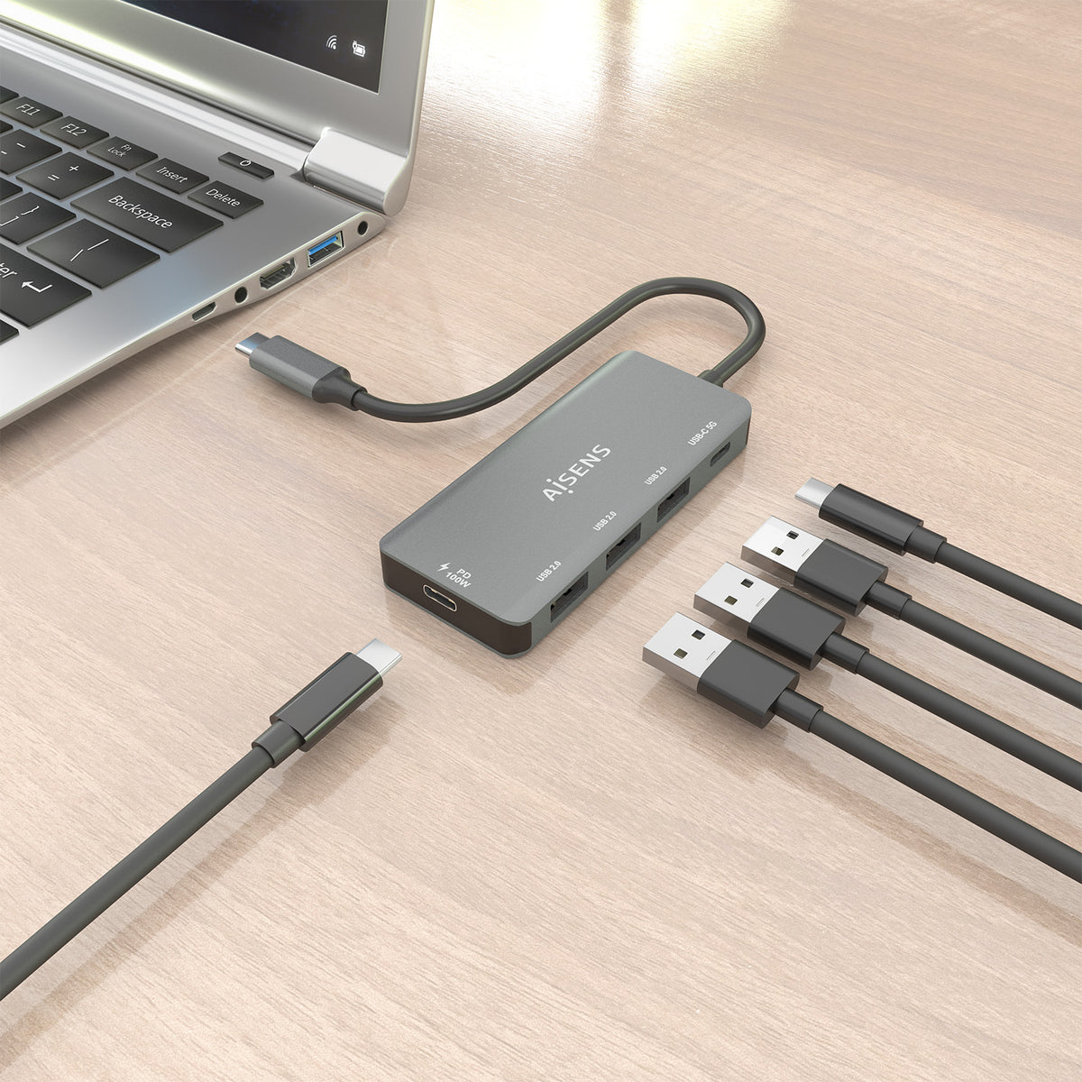 AISENS A109-0945 base para portátil y replicador de puertos Alámbrico USB 3.2 Gen 1 (3.1 Gen 1) Type-C (6)